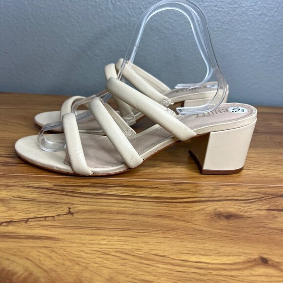 Schutz Olly Block Heel Sandals Womens Size 10.5 Slip On Strappy NEW - Picture 2 of 8